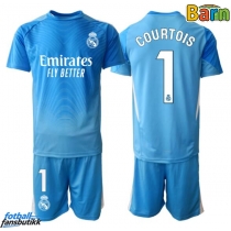 Real Madrid Thibaut Courtois #1 Keeper Hjemmedraktsett Barn 2025-26 Kortermet (+ Korte bukser)